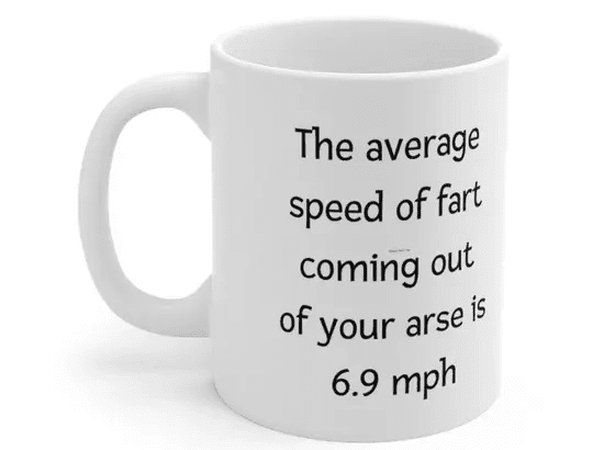 The average speed of fart coming out of your arse is 6.9 mph – White 11oz Ceramic Coffee Mug