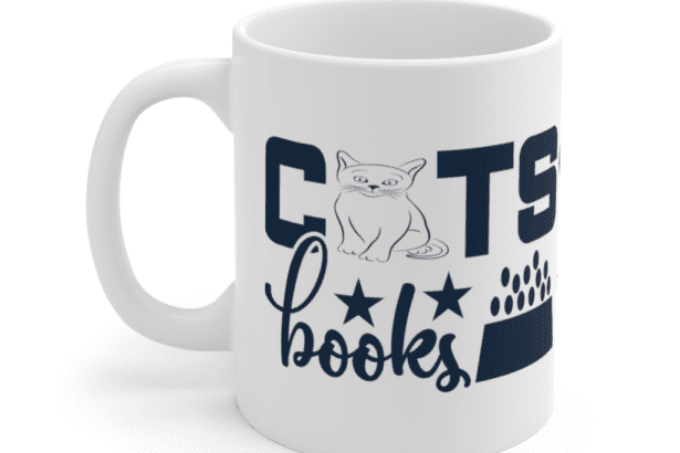 Cats Love Books – White 11oz Ceramic Coffee Mug